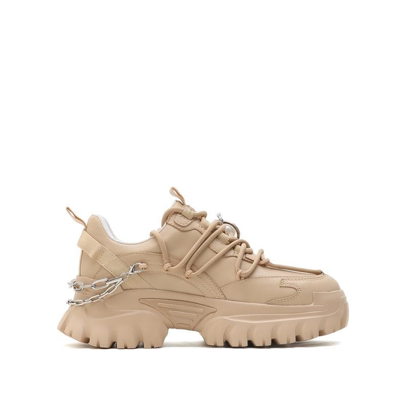 millie's Chain Decor Lace-up Front Chunky Sneakers millie's