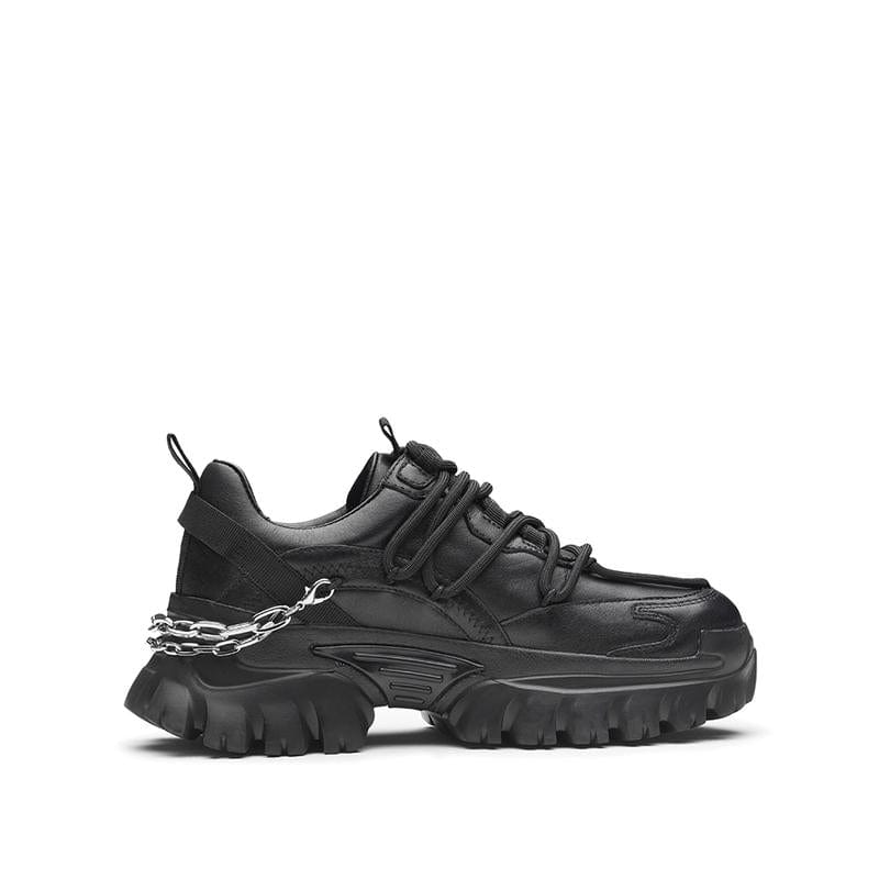 millie's Chain Decor Lace-up Front Chunky Sneakers millie's