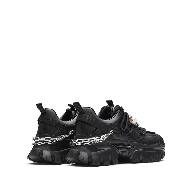 millie's Chain Decor Lace-up Front Chunky Sneakers millie's