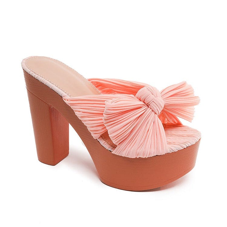 Bow Decor Heeled Sandals Newgew
