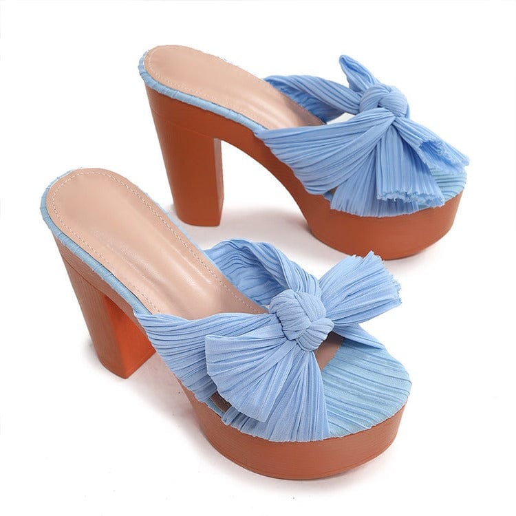 Bow Decor Heeled Sandals Newgew