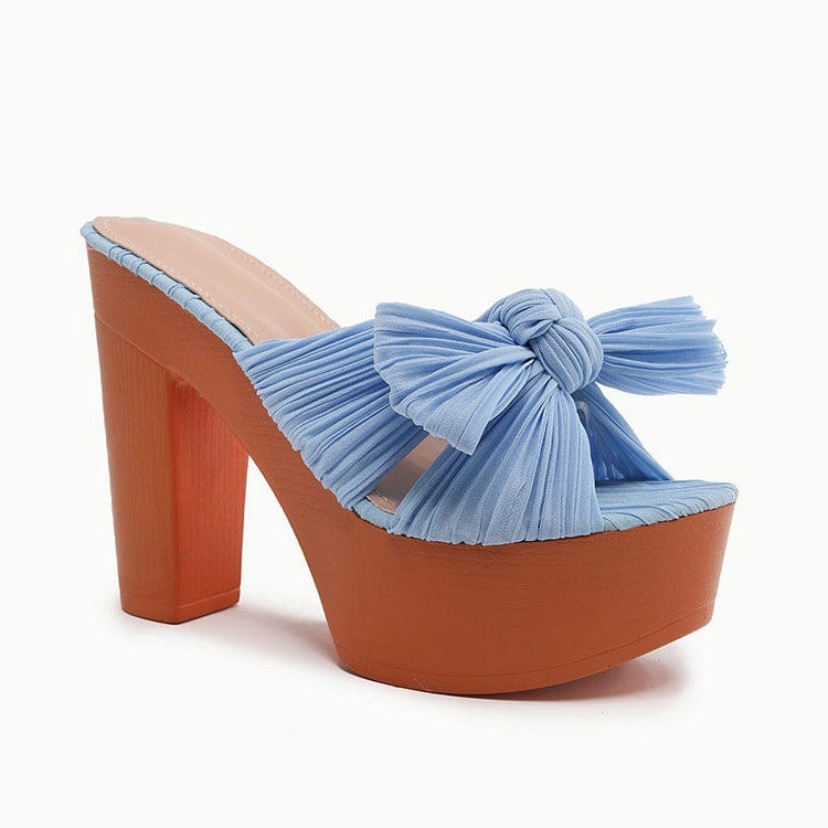 Bow Decor Heeled Sandals Newgew