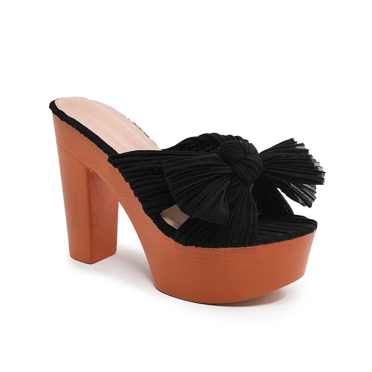 Bow Decor Heeled Sandals Newgew