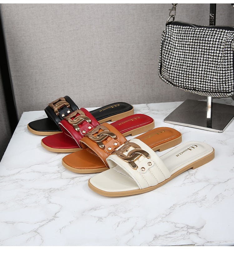 Buckle Decor Flat Sandals Newgew