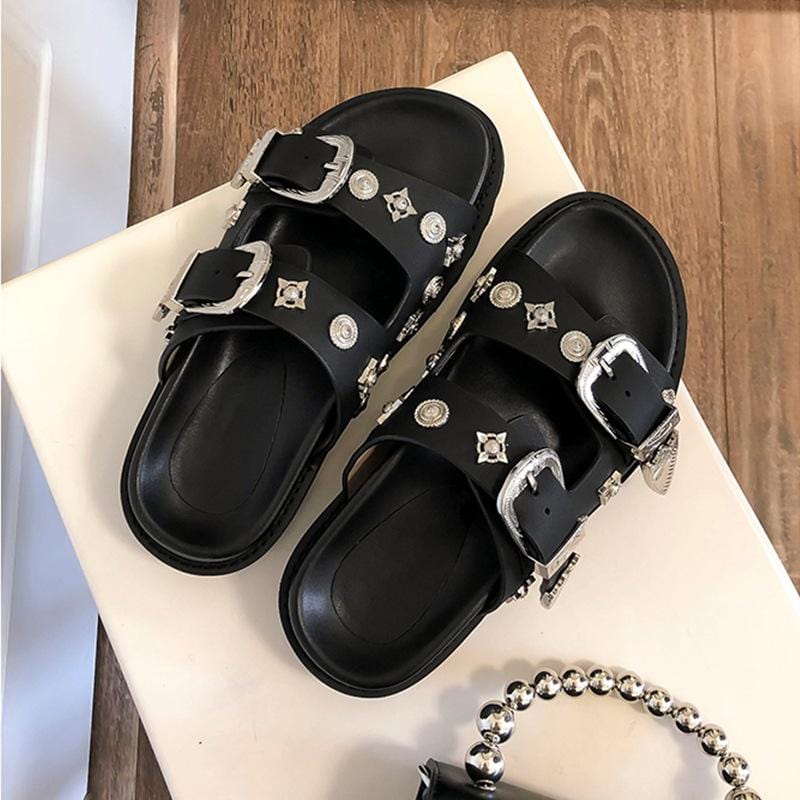 Newbella	Buckle Design	Platform Sliper Newgew