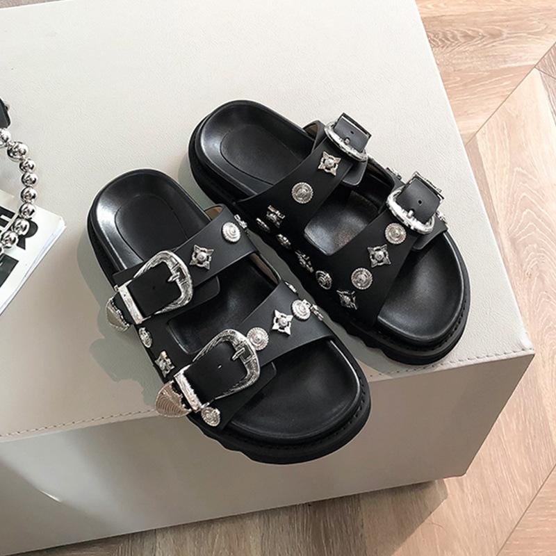Newbella	Buckle Design	Platform Sliper Newgew