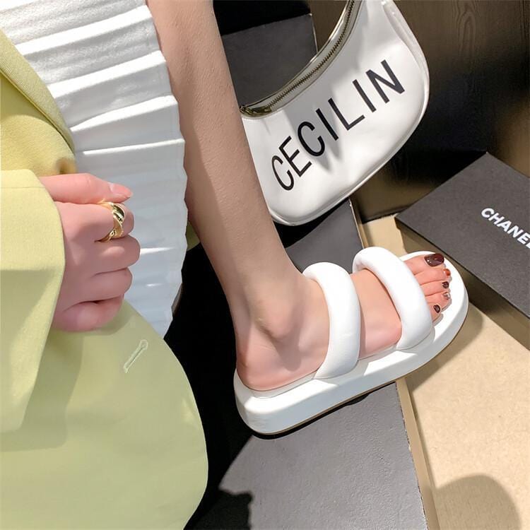 Newbella	Puffy Dual Vamp Slide Sandals Newgew