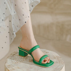 Newbella	Square-toe Chunky heel Sandals Newgew