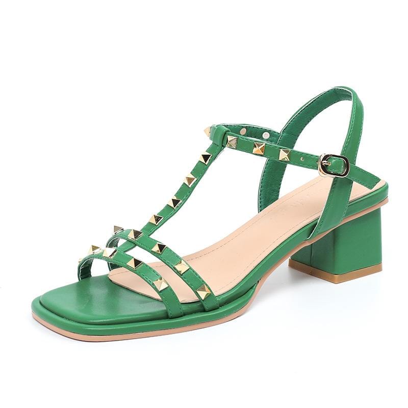 Newbella	Square-toe Studed Sandals Newgew