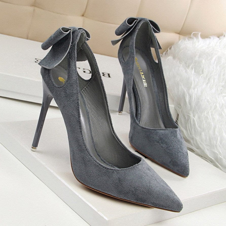 Bow Decor Satin Stiletto Pumps Newgew