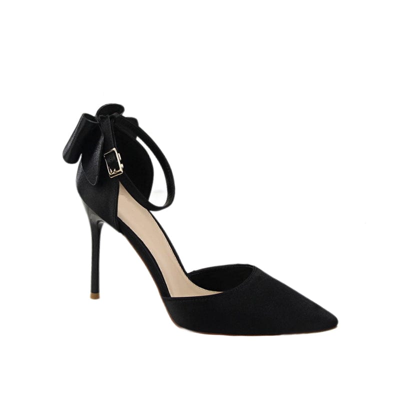 Bow Decor Satin Stiletto Pumps Newgew