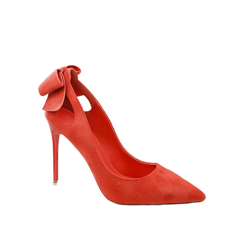 Bow Decor Satin Stiletto Pumps Newgew