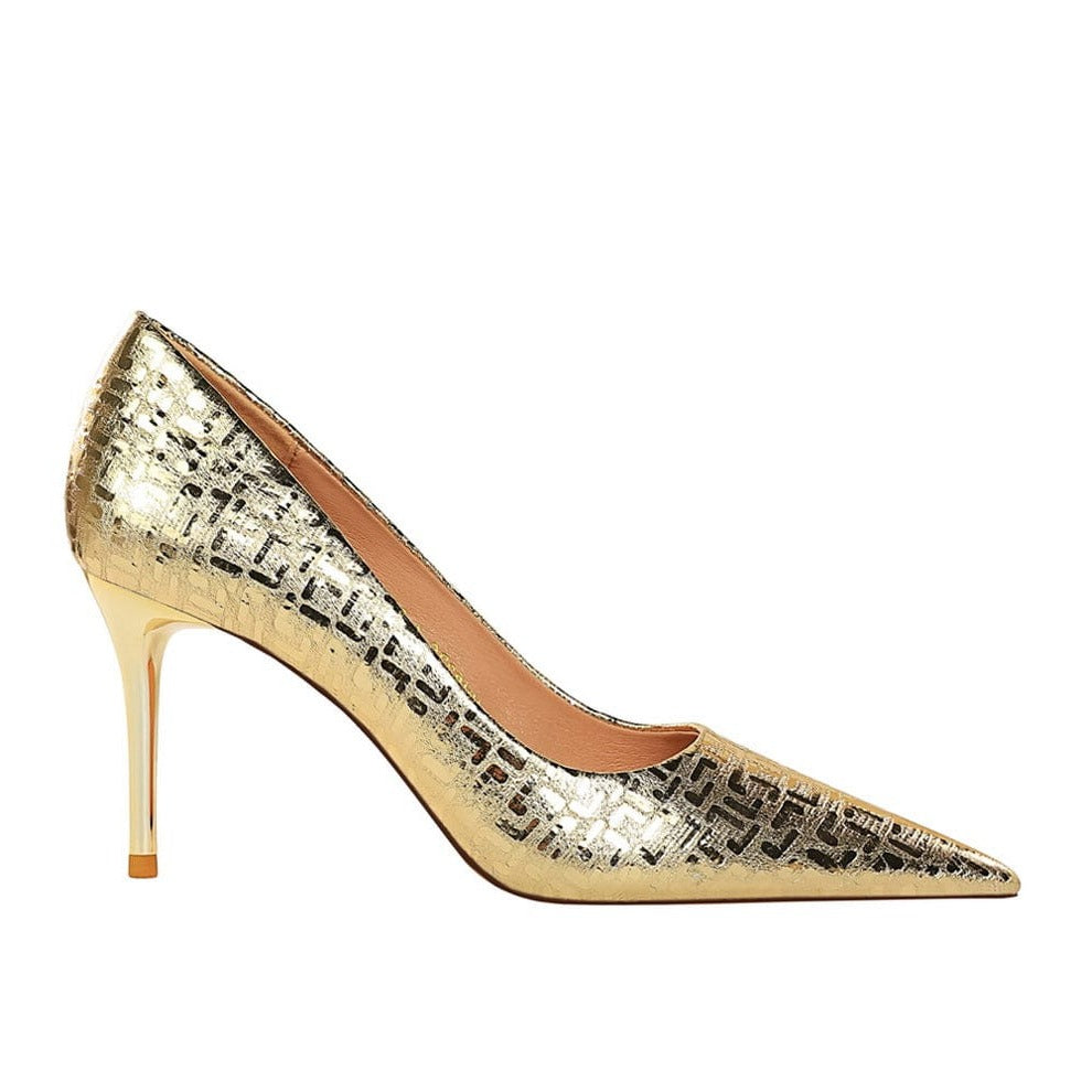 Point Toe Stiletto Heeled Pumps Newgew