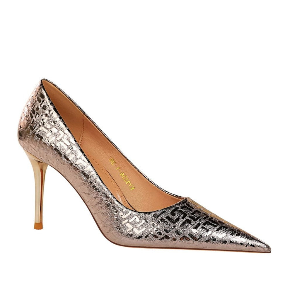 Point Toe Stiletto Heeled Pumps Newgew