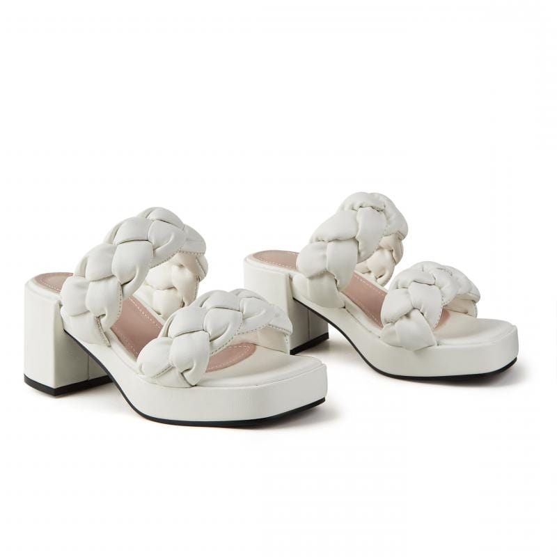 Newbella	Braided Design Chunky Heeled Sandals Newgew
