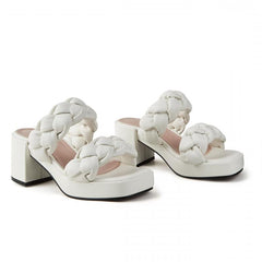 Newbella	Braided Design Chunky Heeled Sandals Newgew