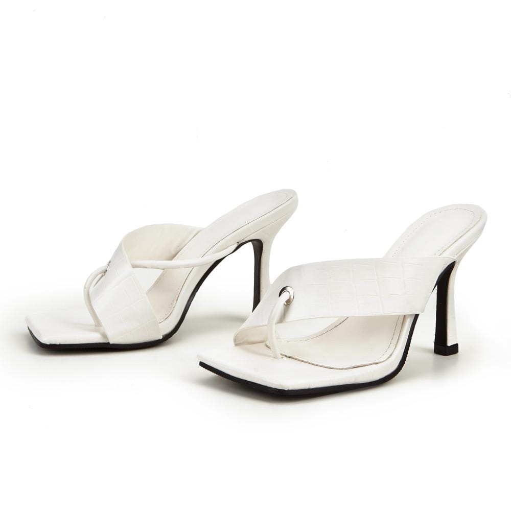 Solid Color Casual Heeled Sandals Newgew