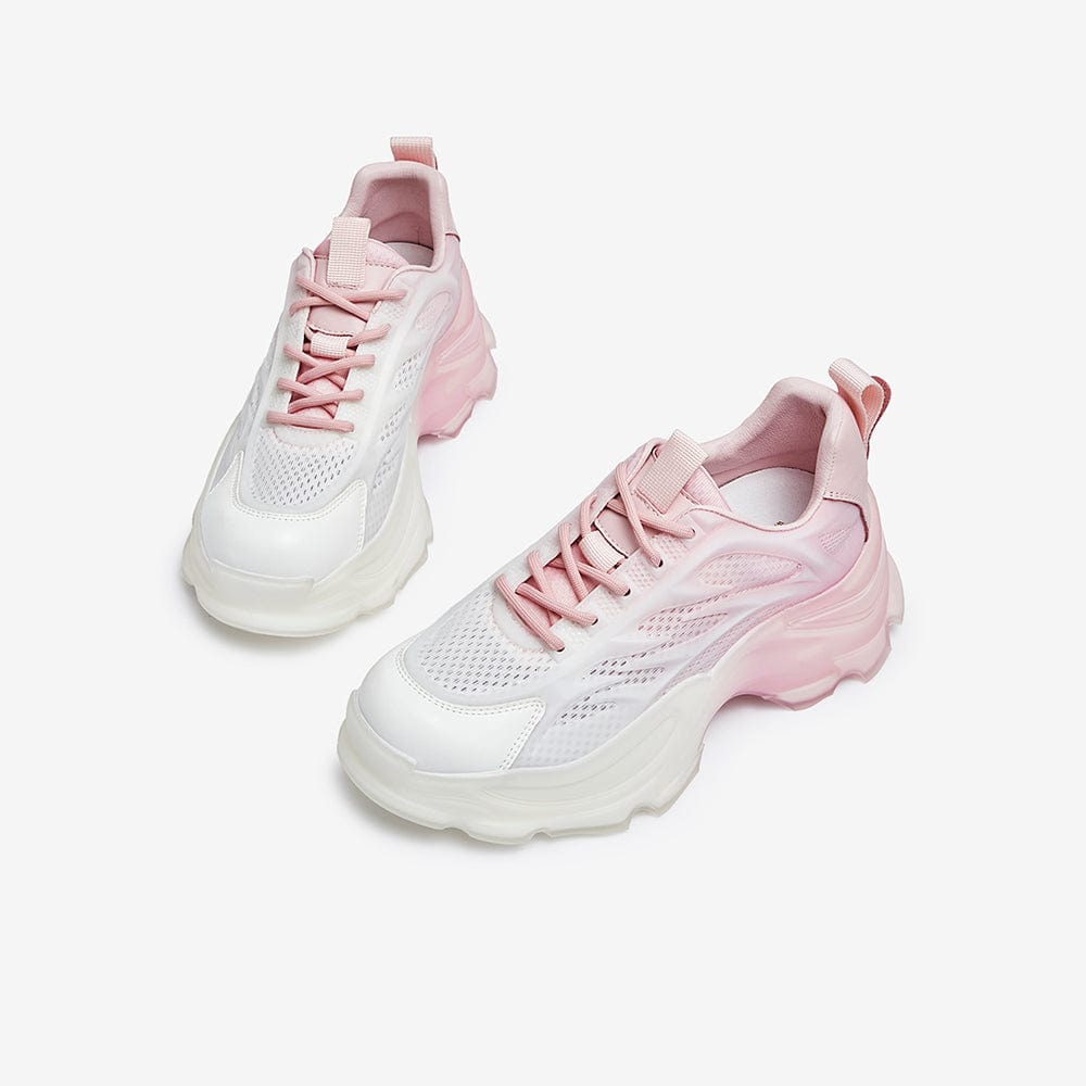 Colorblock Lace-up	Front Chunky Sneakers Newgew