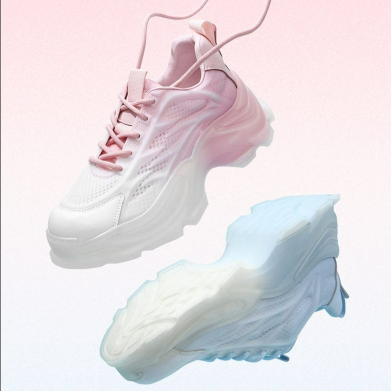 Colorblock Lace-up	Front Chunky Sneakers Newgew