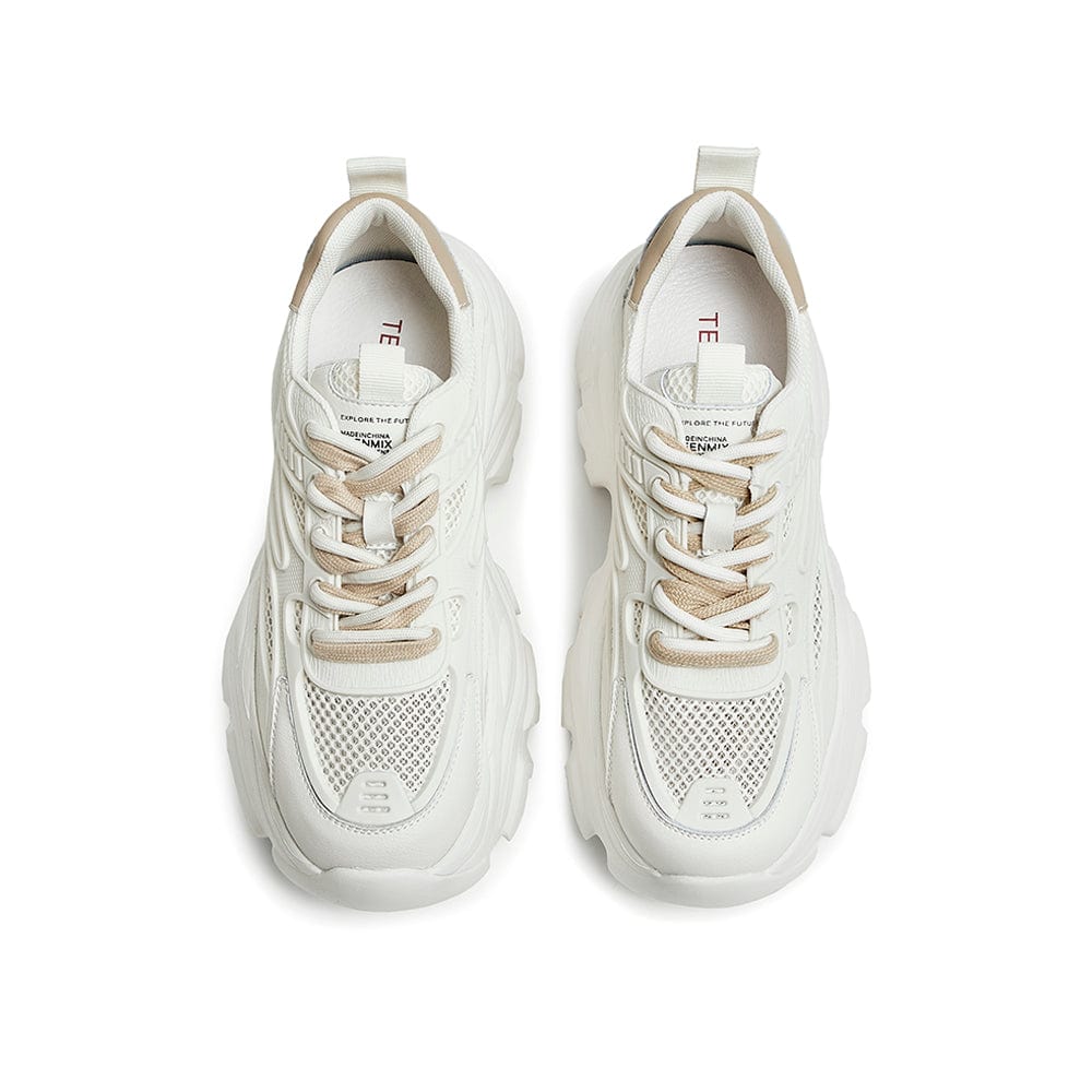 Two Tone Letter Graphic Lace-up Front Chunky Sneakers Newgew