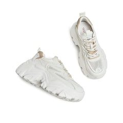 Two Tone Letter Graphic Lace-up Front Chunky Sneakers Newgew