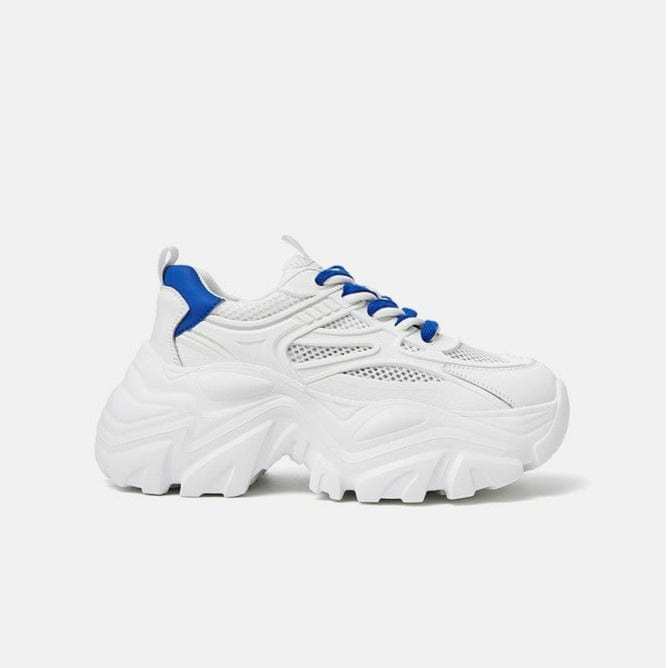 Two Tone Letter Graphic Lace-up Front Chunky Sneakers Newgew