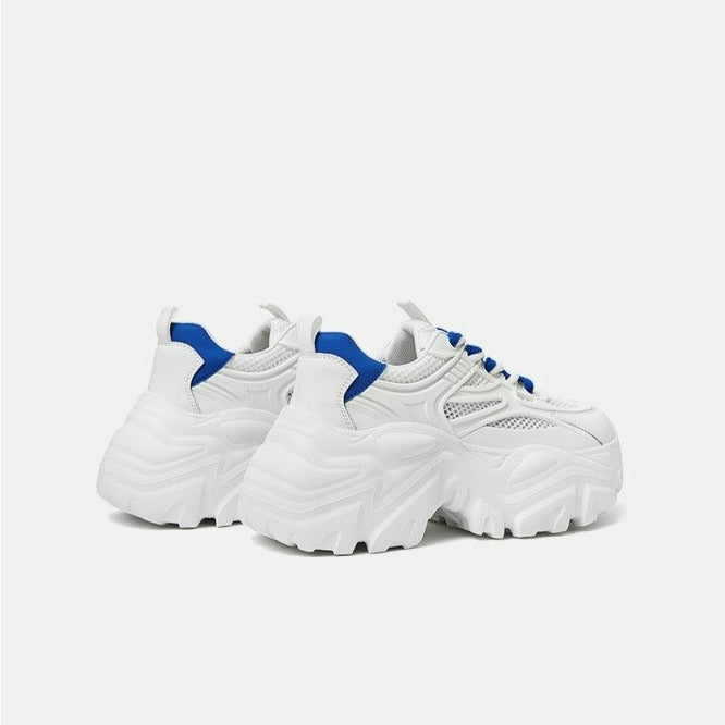 Two Tone Letter Graphic Lace-up Front Chunky Sneakers Newgew