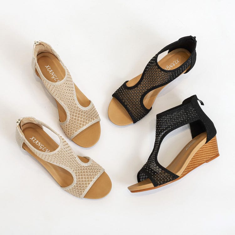 Mesh Wedge Sandals Newgew