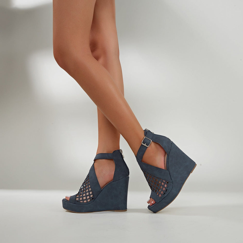 Peep Toe Wedge Heel Sandals Newgew