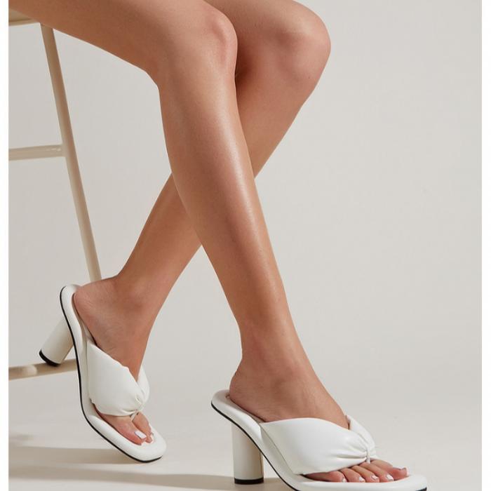 Chunky Heeled Thong Sandals Newgew