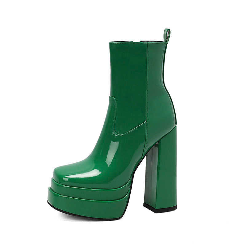 Gema Green Platform Boots Newgew