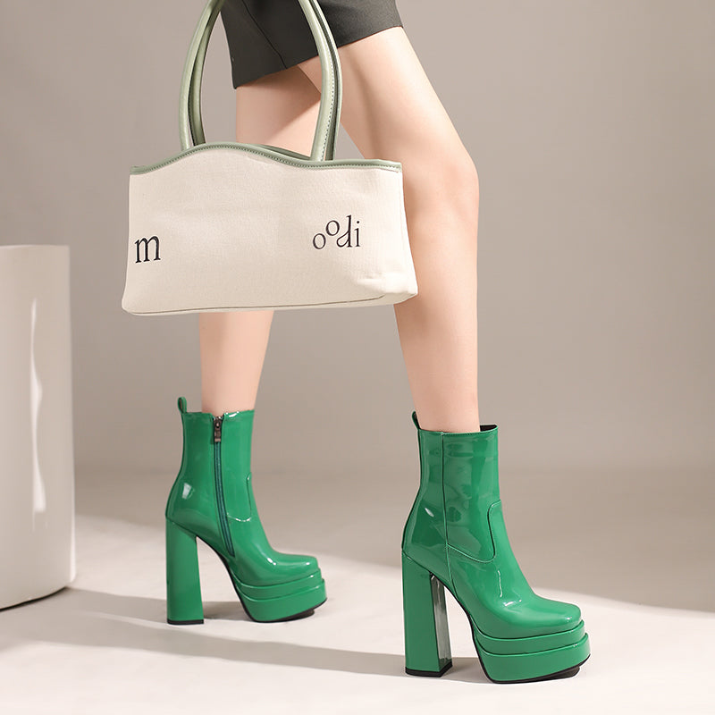 Gema Green Platform Boots Newgew
