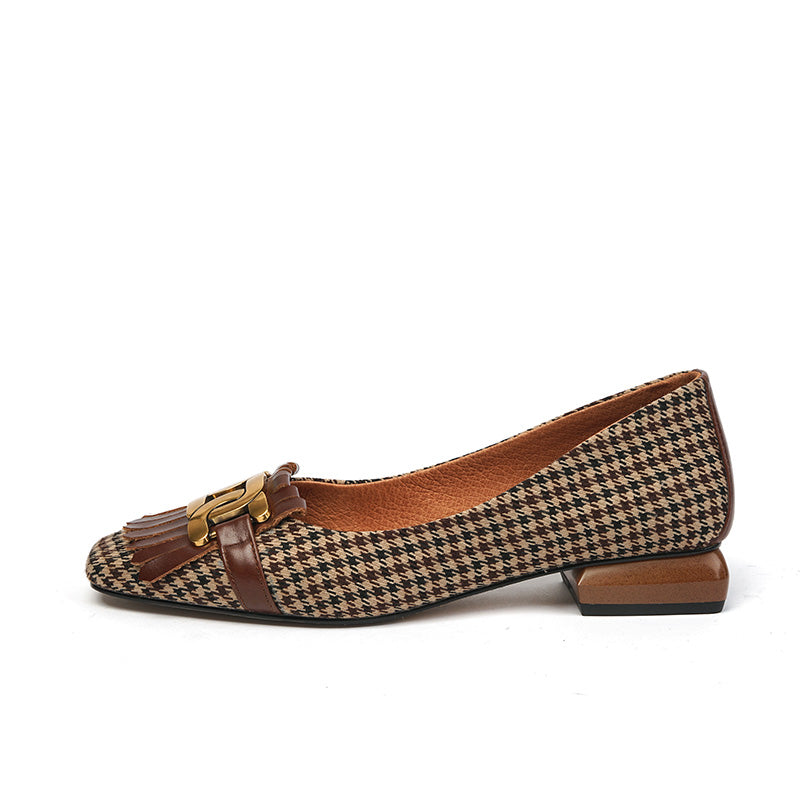 Dora Plaid Ballet Flats NEW GEW