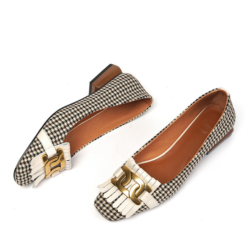 Dora Plaid Ballet Flats NEW GEW