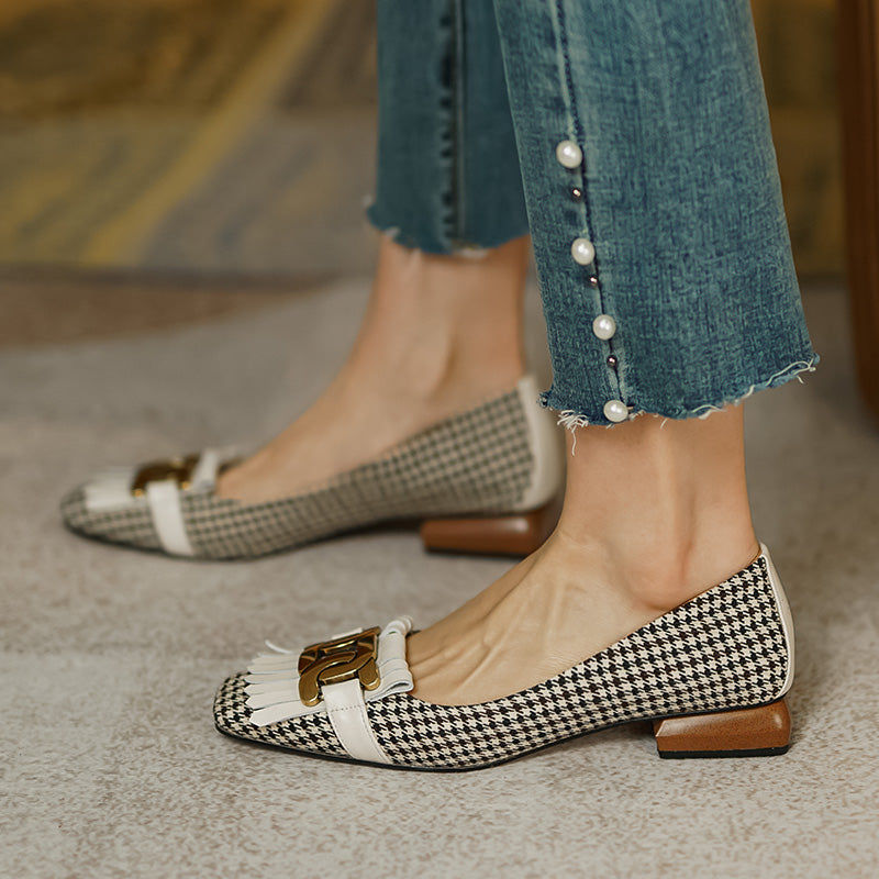 Dora Plaid Ballet Flats NEW GEW