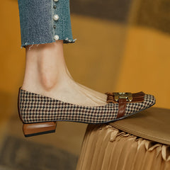 Dora Plaid Ballet Flats NEW GEW
