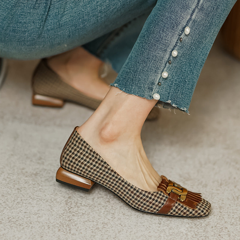 Dora Plaid Ballet Flats NEW GEW