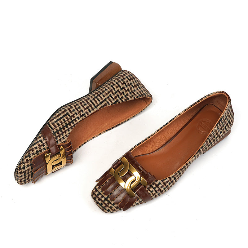 Dora Plaid Ballet Flats NEW GEW