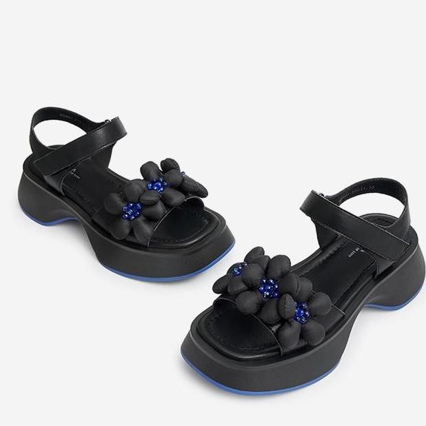 Flower Decor Wedge Sandals Newgew