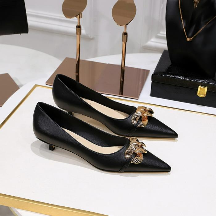 Chain Decor Pyramid Heeled Pumps Newgew