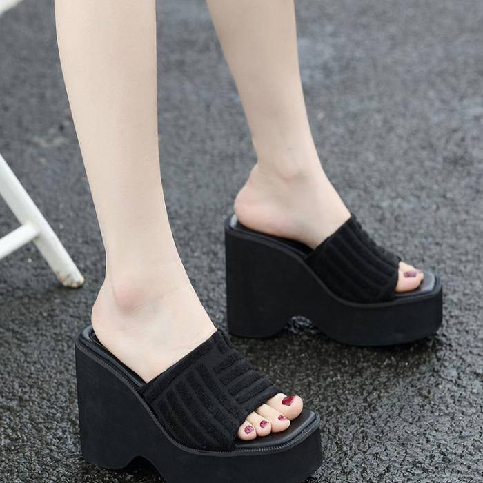 Minimalist Wedge Slide Sandals Newgew