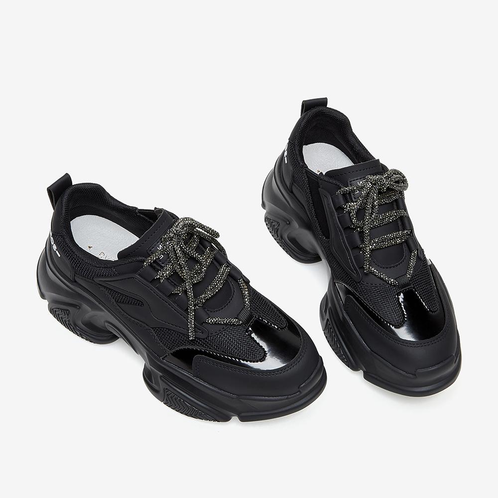 Black Casual Platform Sneakers Newgew