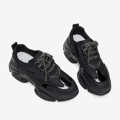 Black Casual Platform Sneakers Newgew