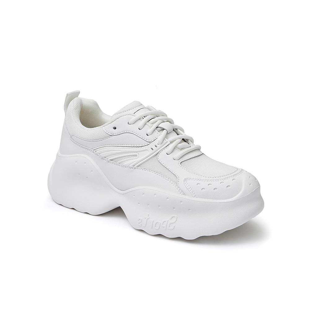 Front Lace-up Color Block Platform Sneakers Newgew