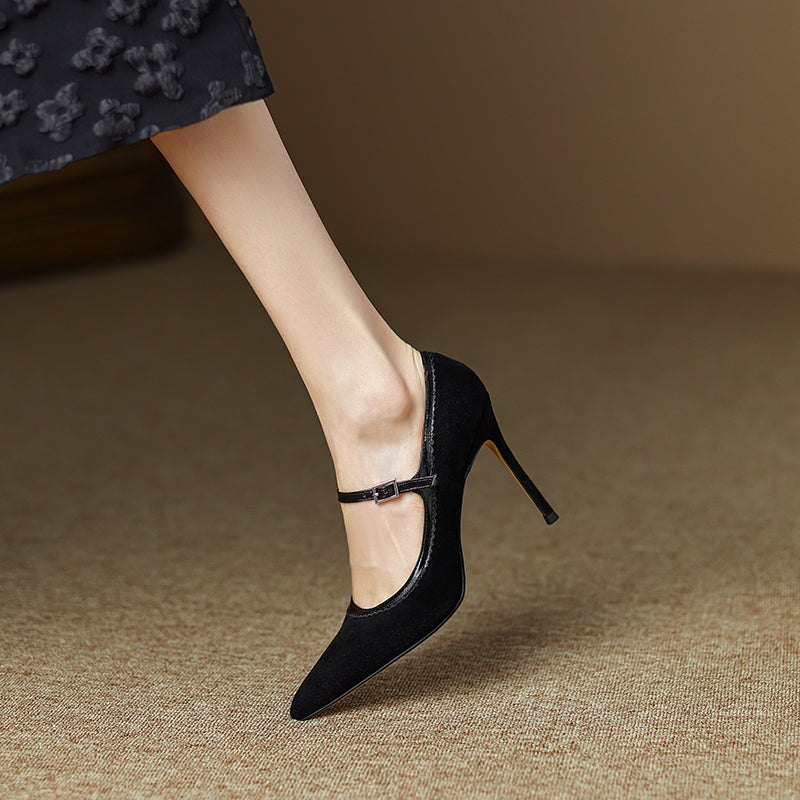 Gia Mary Jane Black Stiletto Heels Newgew