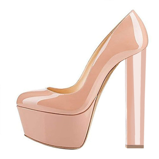 Chunky High Heels Shoes Newgew