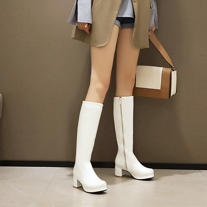 Leather Waterproof Knee High Boots 5-10.5 Newgew