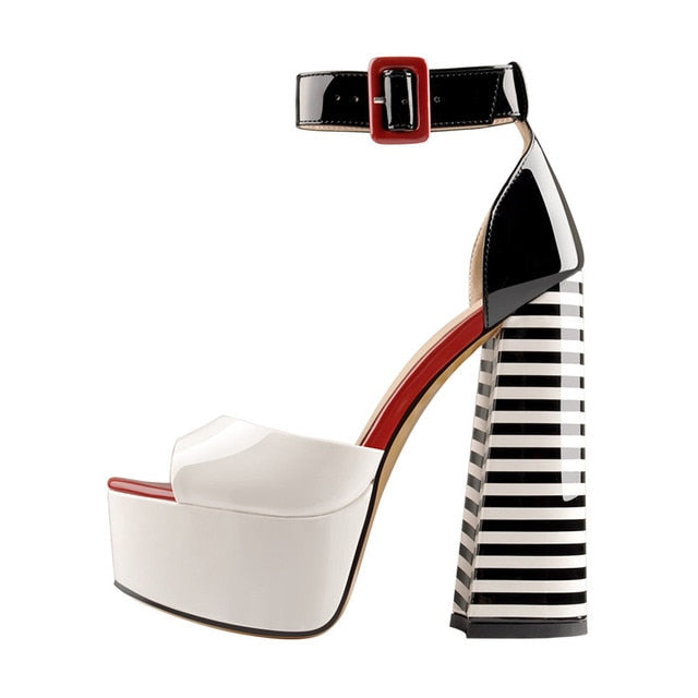 Chunky Square Heels Sandals Newgew