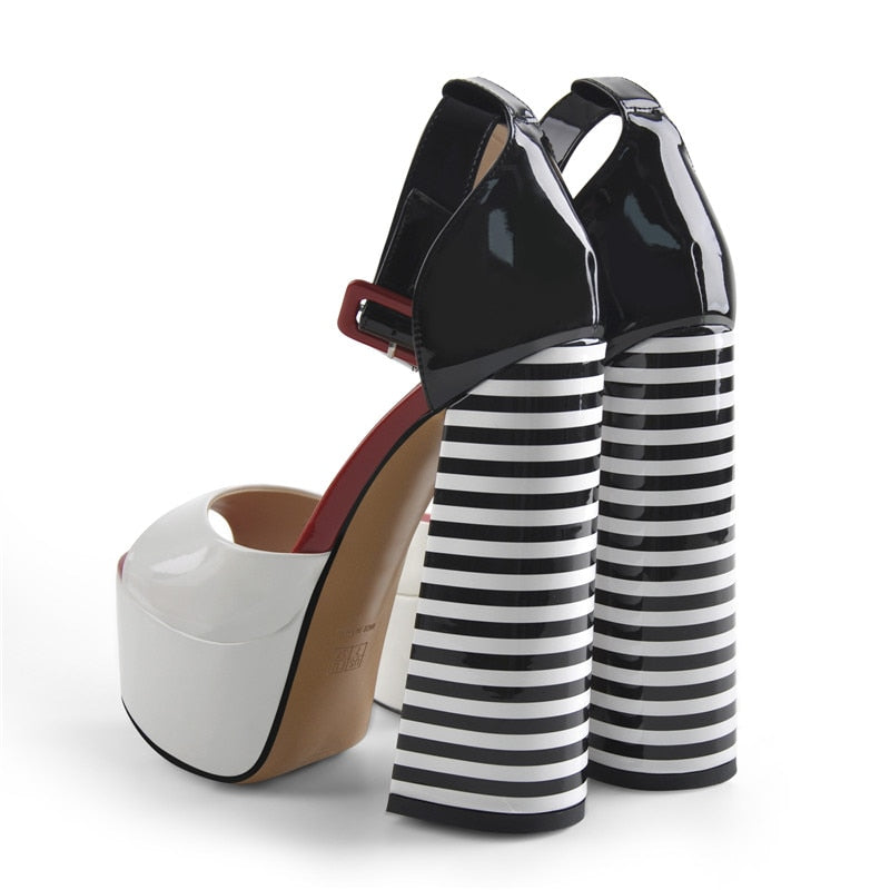 Chunky Square Heels Sandals Newgew
