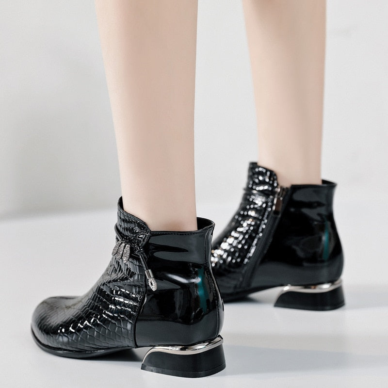 Ankle Boots Genuine Leather Newgew